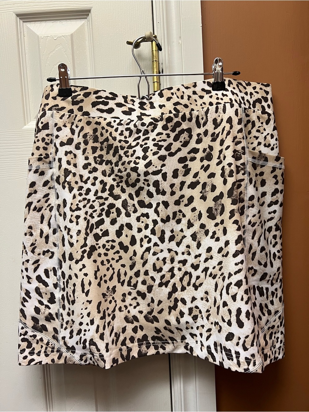 Chico's Cream and Black Leopard Print Skirt